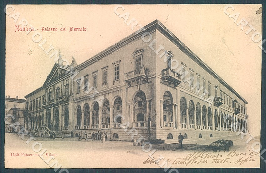 Novara Città Palazzo del Mercato Fotocromo 1480 cartolina JK7753 – fronte