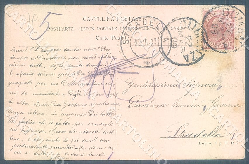 Varese Dumenza Istituto Orsoline PIEGATA cartolina JK7768 – retro
