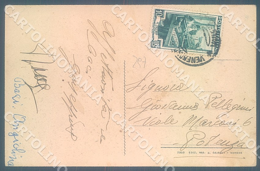 Varese Venegono Castello PIEGA ANGOLO cartolina JK7773 – retro