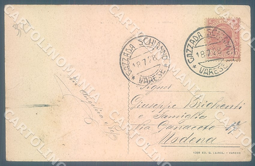 Varese Gazzada PIEGHE cartolina JK7785 – retro