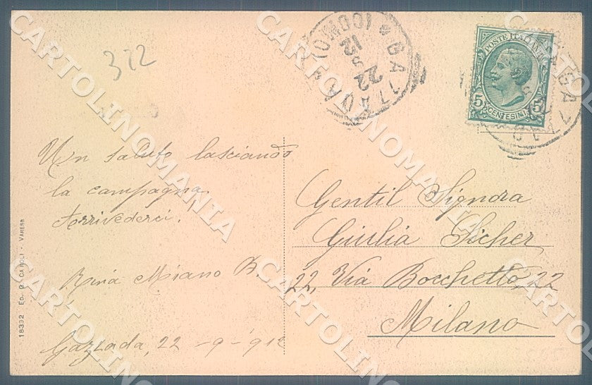 Varese Gazzada Chiesa cartolina JK7786 – retro