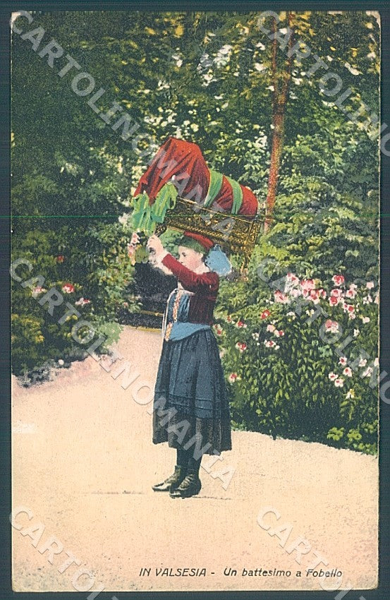 Vercelli Fobello Costumi Valsesia Battesimo cartolina JK7793 – fronte