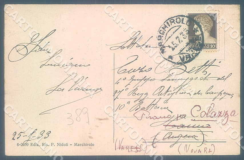 Varese Marchirolo Lago Lugano cartolina JK7801 – retro