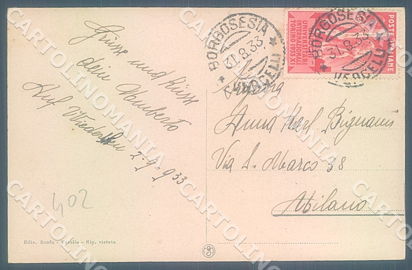 Vercelli Monte Barone Valsesia cartolina JK7803 – retro