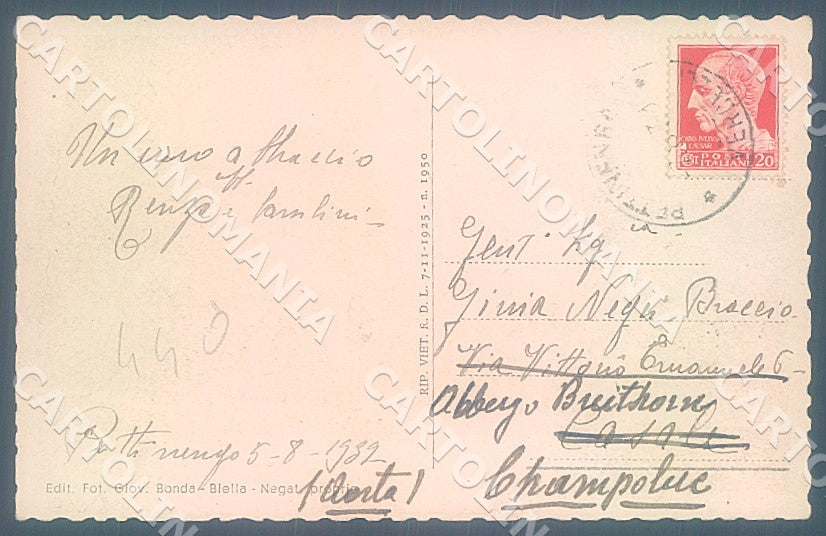 Biella Pettinengo saluti da cartolina JK7813 – retro