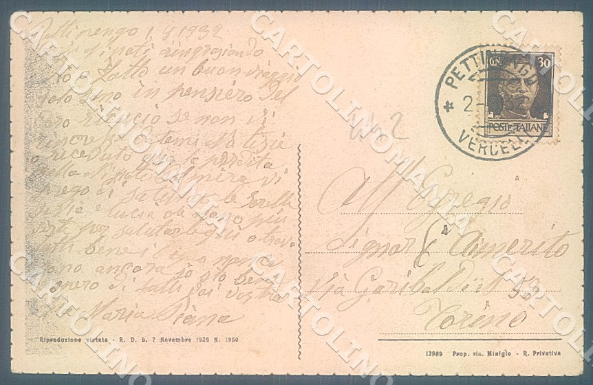 Biella Pettinengo saluto da cartolina JK7814 – retro