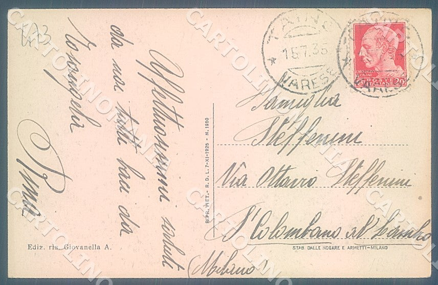 Varese Taino Viale Marchese Corti cartolina JK7825 – retro