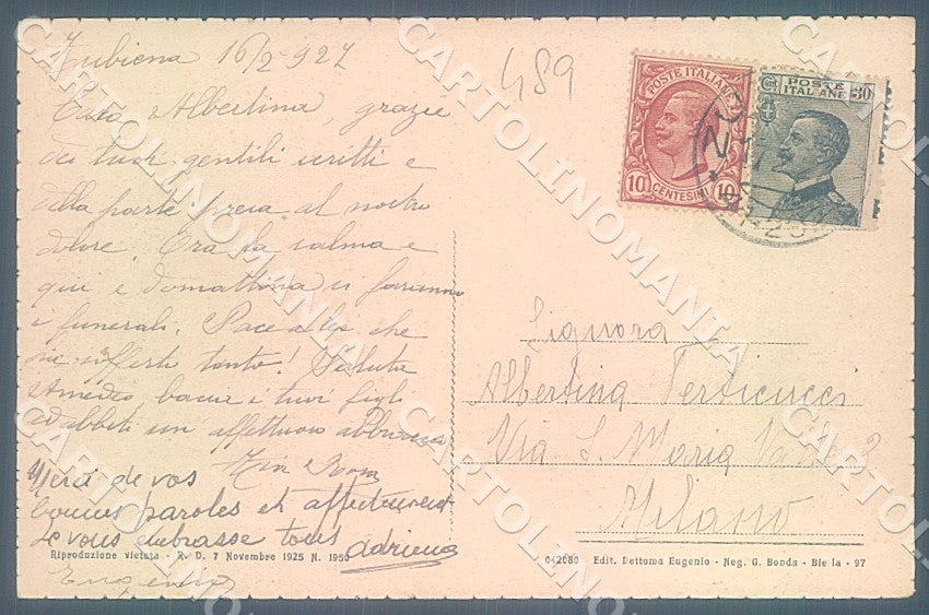 Biella Zubiena Chiesa Parrocchiale cartolina JK7833 – retro