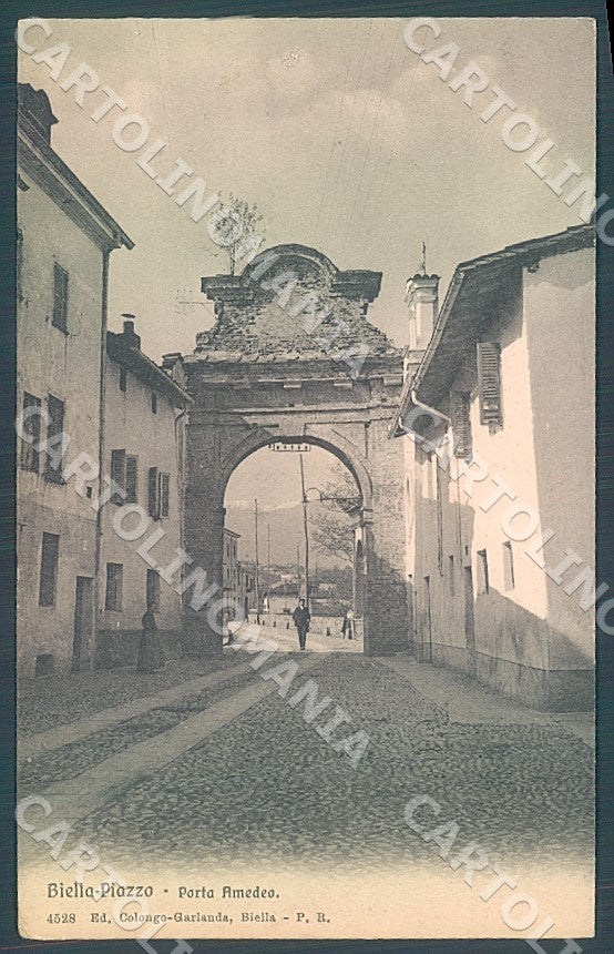 Biella Piazzo Porta Amedeo cartolina JK7836 – fronte