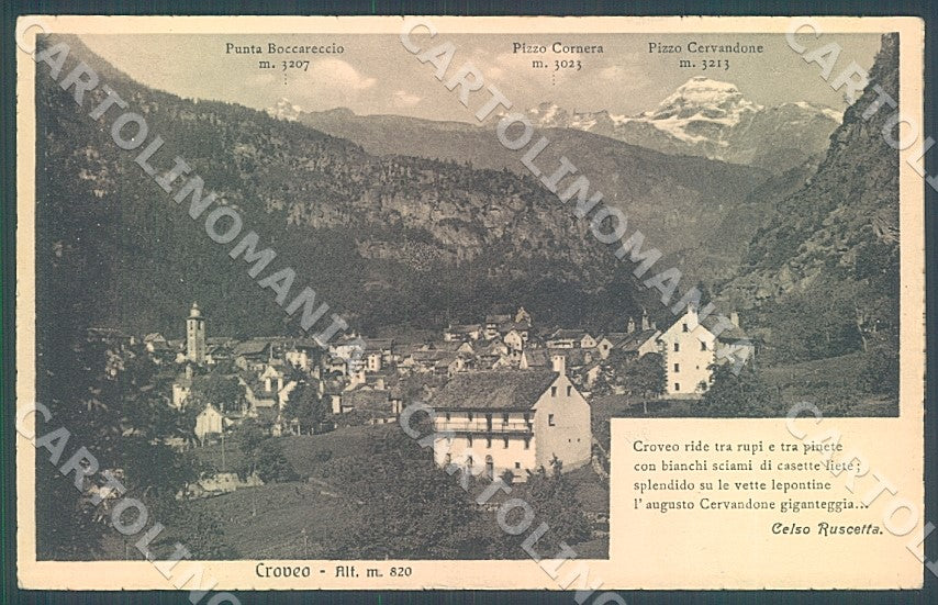 Verbania Baceno Ossola Croveo cartolina JK7848 – fronte