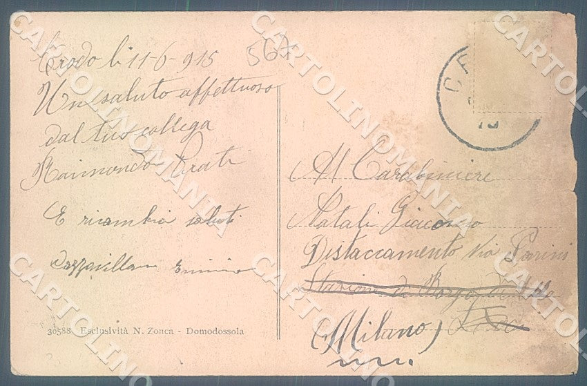 Verbania Crodo Valle Antigorio Servizio Vetture SCOLLATA ABRASA cartolina JK7850 – retro