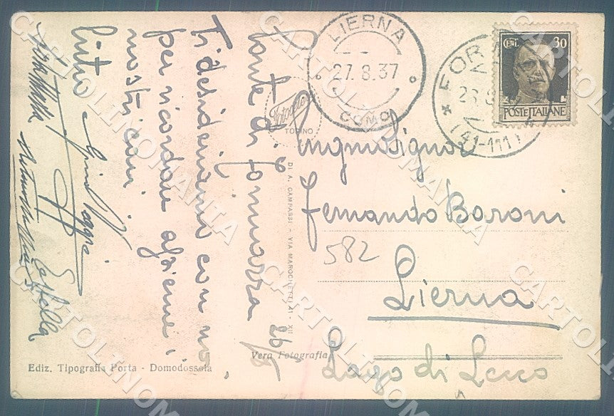 Verbania Val Formazza Cascata Toce PIEGA Foto cartolina JK7853 – retro