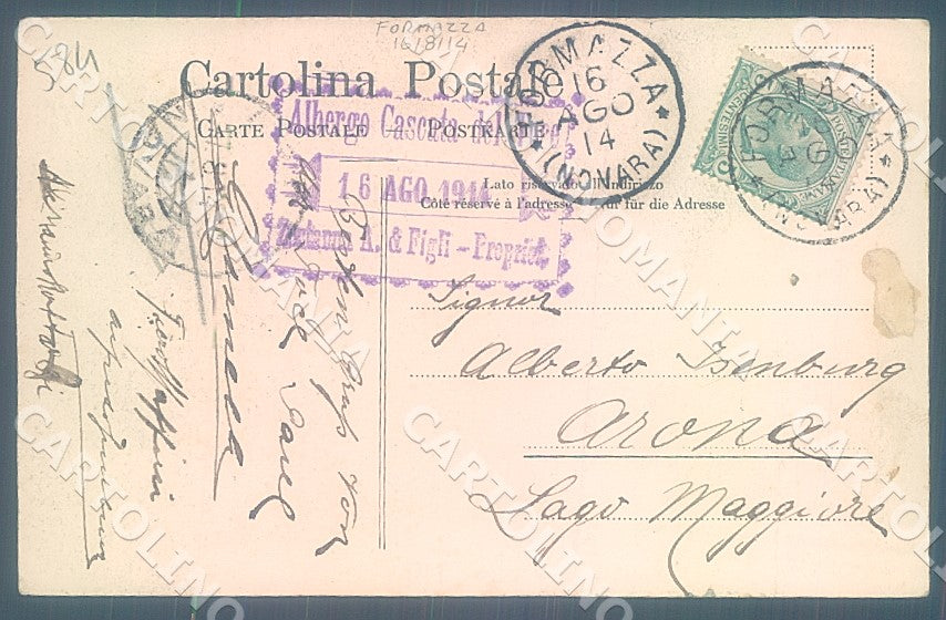 Verbania Val Formazza Lago Castel cartolina JK7854 – retro