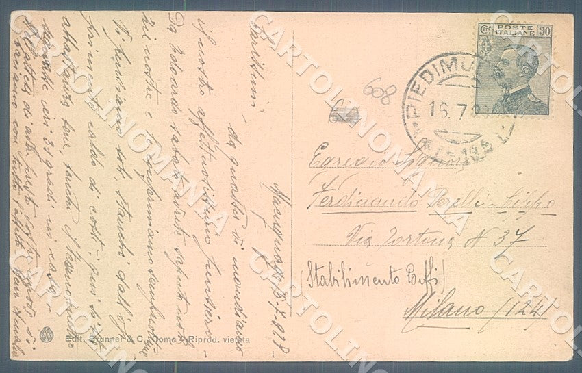 Verbania Macugnaga Brunner cartolina JK7858 – retro