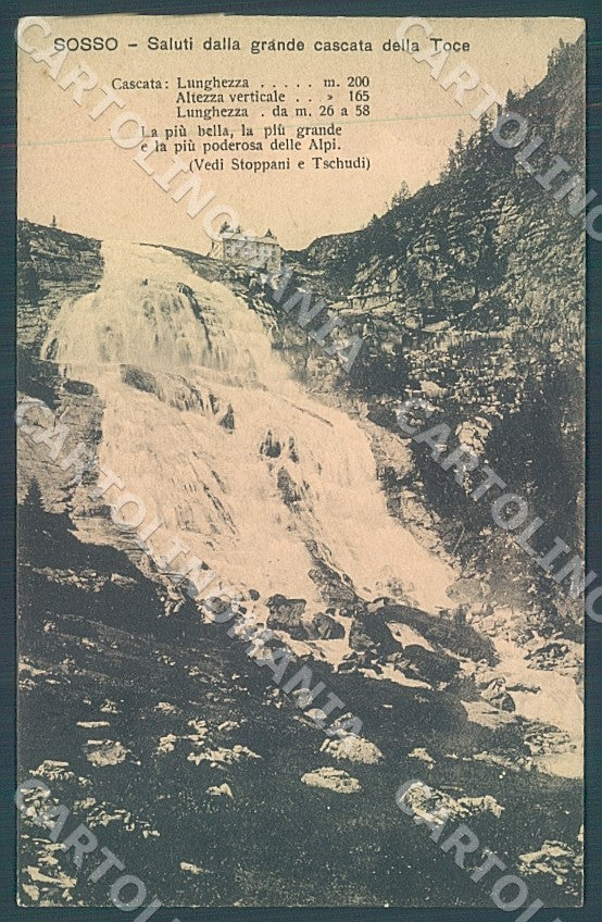 Verbania Sosso Val Formazza Cascata Toce saluti da cartolina JK7867 – fronte