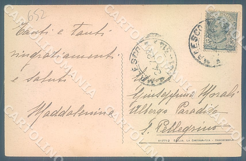 Verbania Malesco Valle Vigezzo PIEGA cartolina JK7869 – retro
