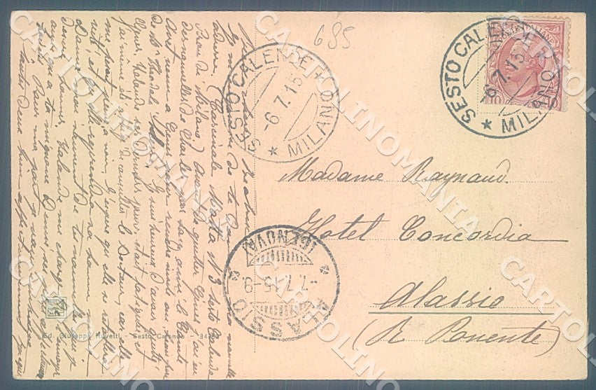 Varese Sesto Calende Ponte Ticino Modiano 34782 cartolina JK7873 – retro