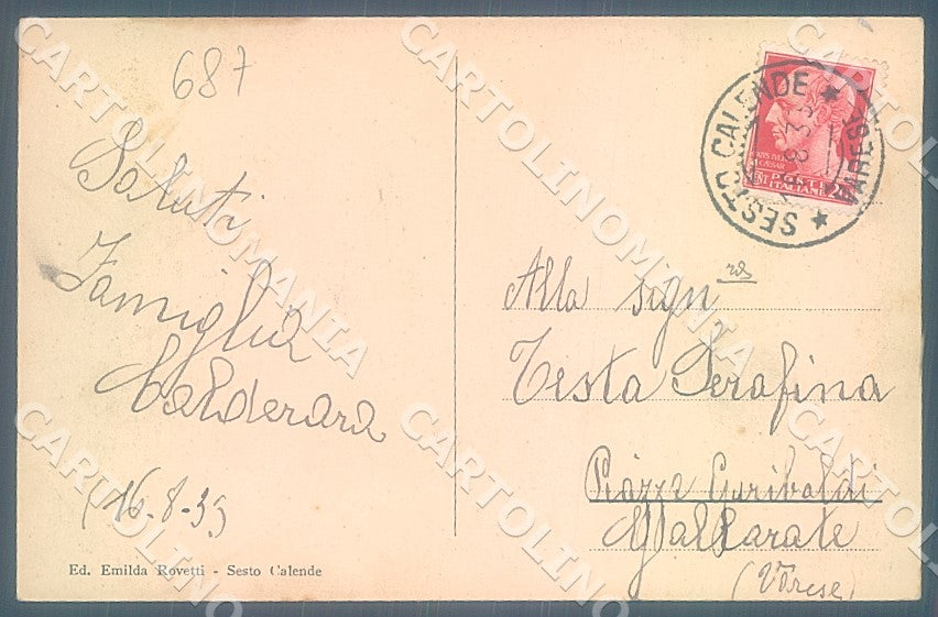 Varese Sesto Calende Ponte Ticino MACCHIE cartolina JK7874 – retro