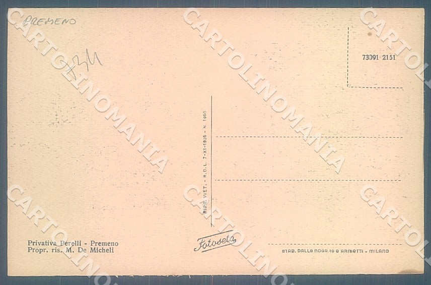 Verbania Premeno Nevicata cartolina JK7889 – retro