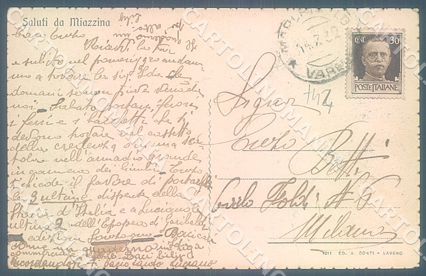 Verbania Miazzina cartolina JK7894 – retro