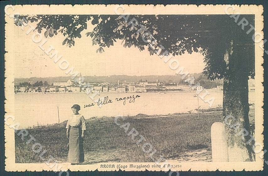 Novara Arona da Angera Lago Maggiore cartolina JK7896 – fronte