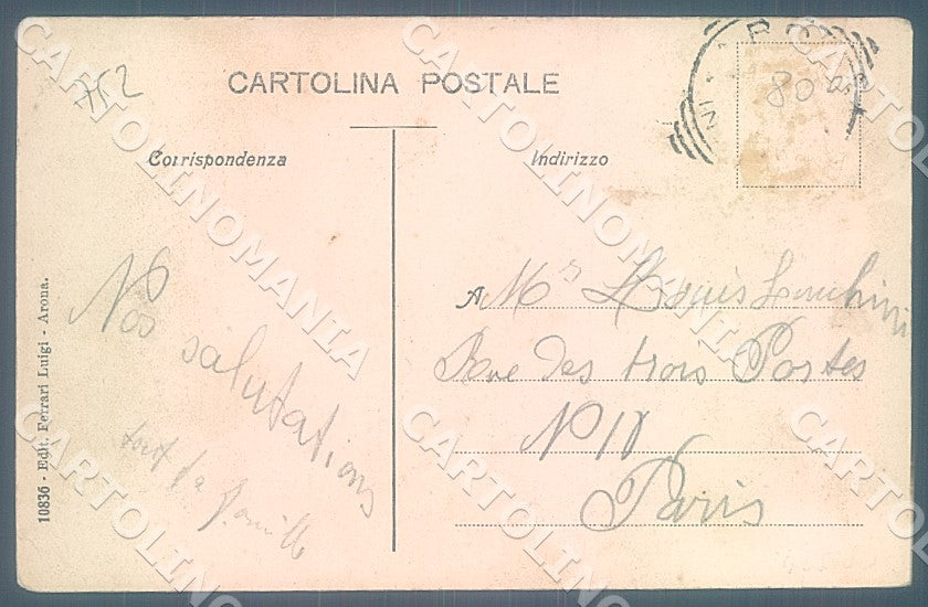 Novara Arona Piazzale Stazione saluti da cartolina JK7897 – retro
