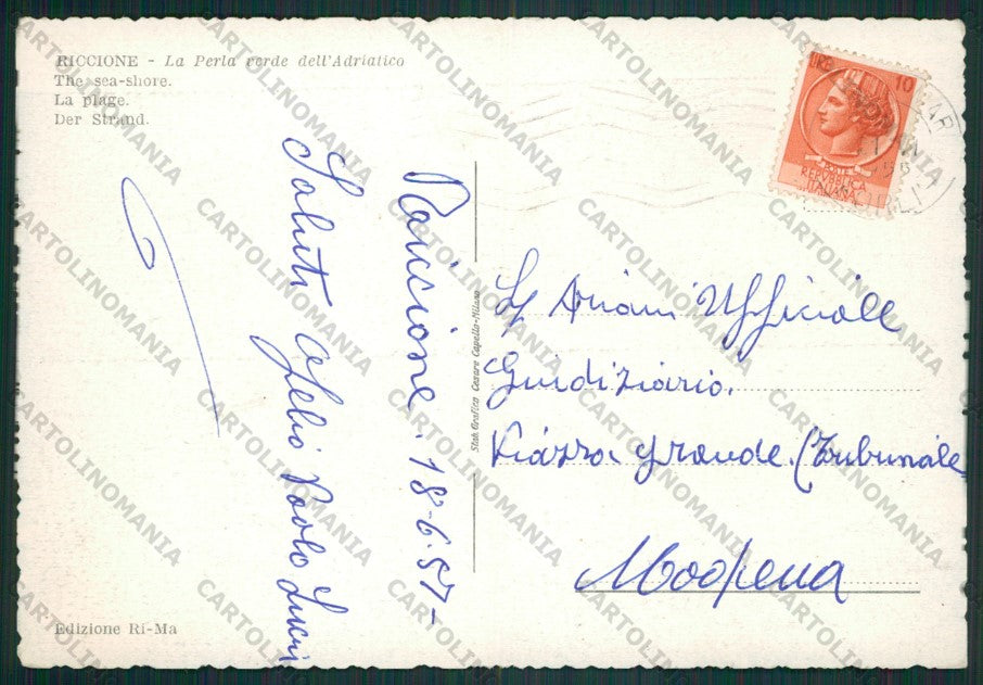 Rimini Riccione FG cartolina KB0033 – retro