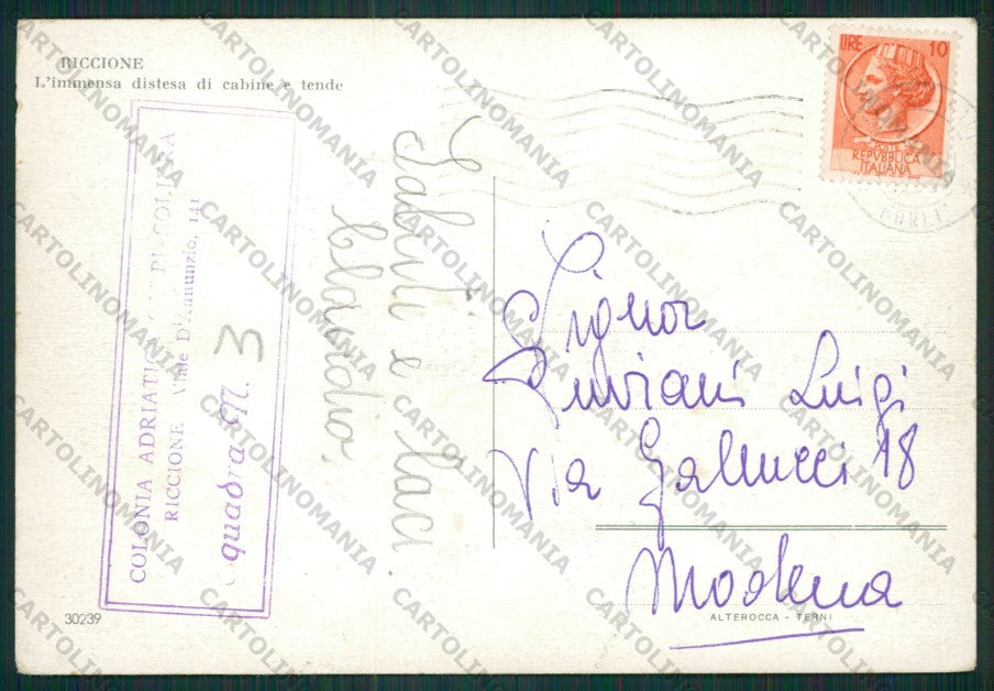 Rimini Riccione FG cartolina KB0041 – retro