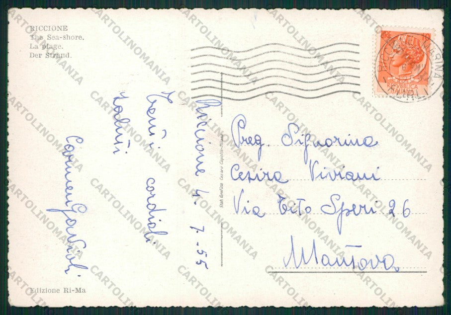 Rimini Riccione PIEGHINA FG cartolina KB0053 – retro