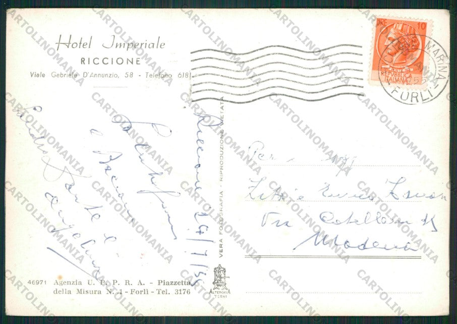 Rimini Riccione Foto FG cartolina KB0063 – retro