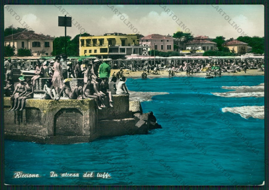 Rimini Riccione PIEGA Foto FG cartolina KB0067 – fronte