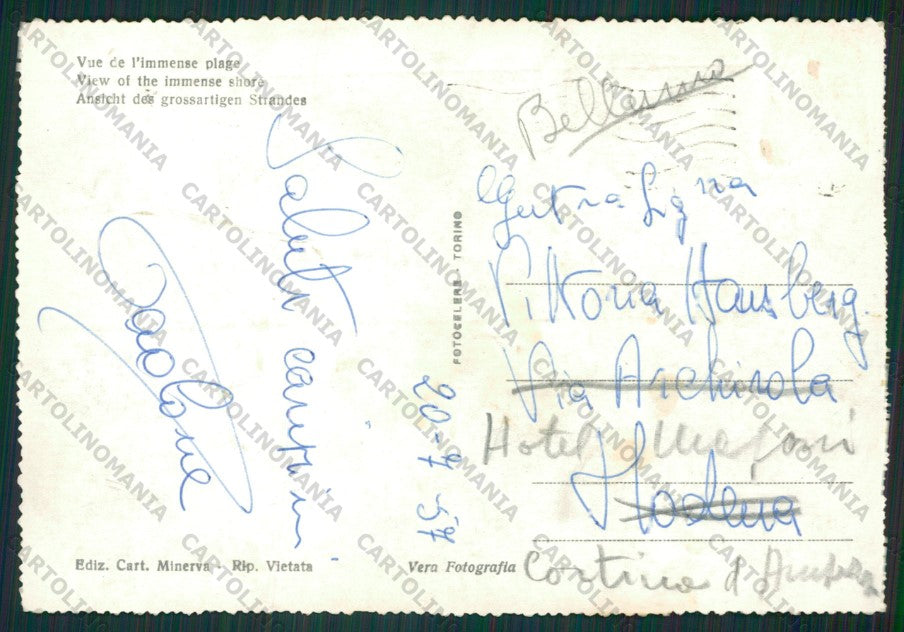 Rimini Riccione PIEGHINA Foto FG cartolina KB0076 – retro