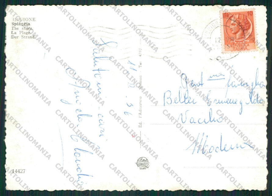 Rimini Riccione Foto FG cartolina KB0080 – retro