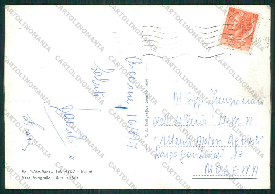 Rimini Riccione Foto FG cartolina KB0087 – retro