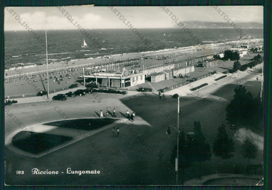 Rimini Riccione Auto PIEGHINE Foto FG cartolina KB0091 – fronte