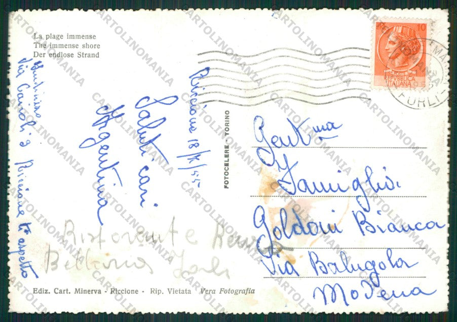 Rimini Riccione Foto FG cartolina KB0097 – retro