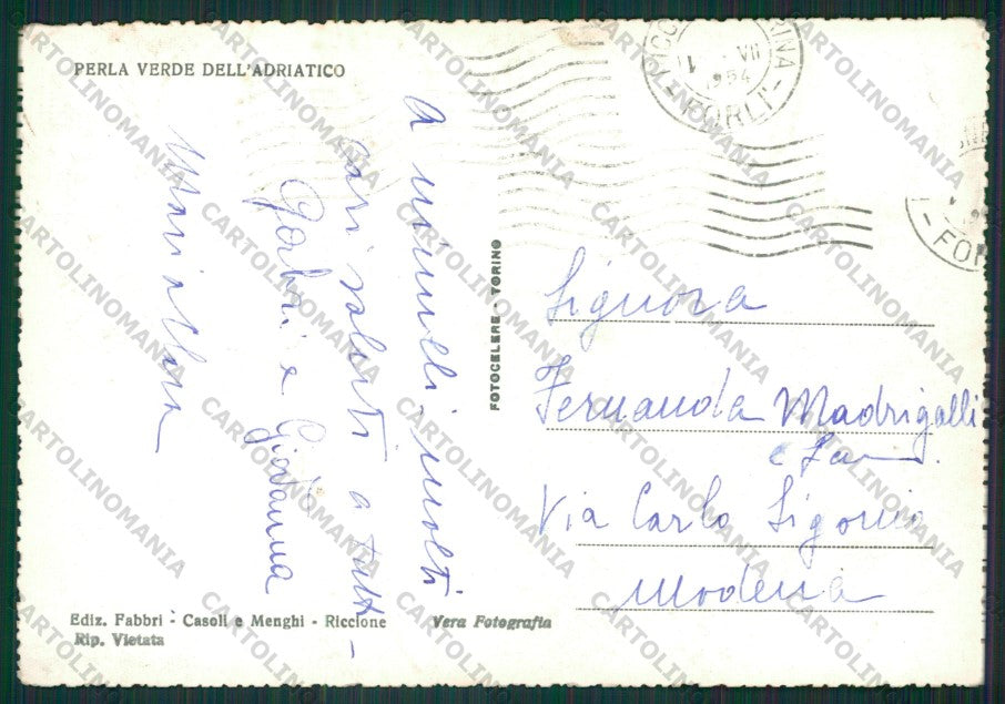 Rimini Riccione ABRASA Foto FG cartolina KB0098 – retro