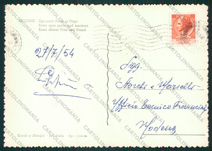 Rimini Riccione Auto Foto FG cartolina KB0102 – retro