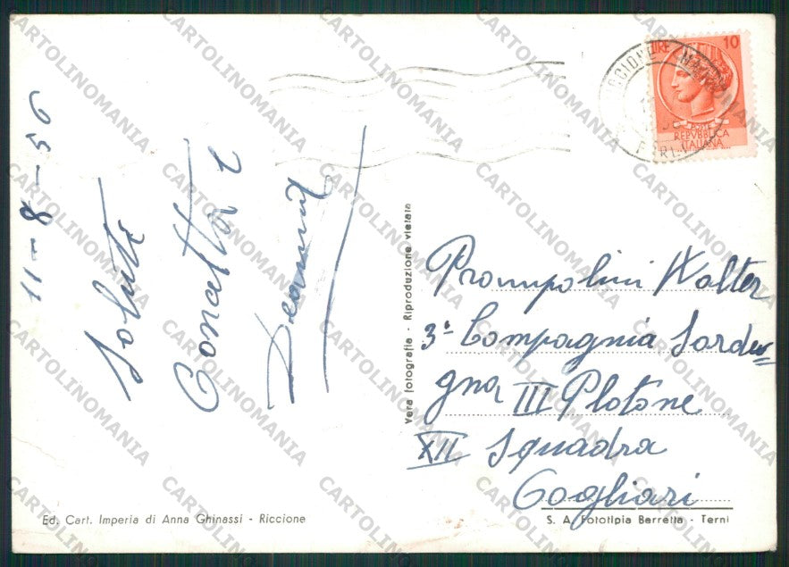 Rimini Riccione PIEGHINE Foto FG cartolina KB0104 – retro