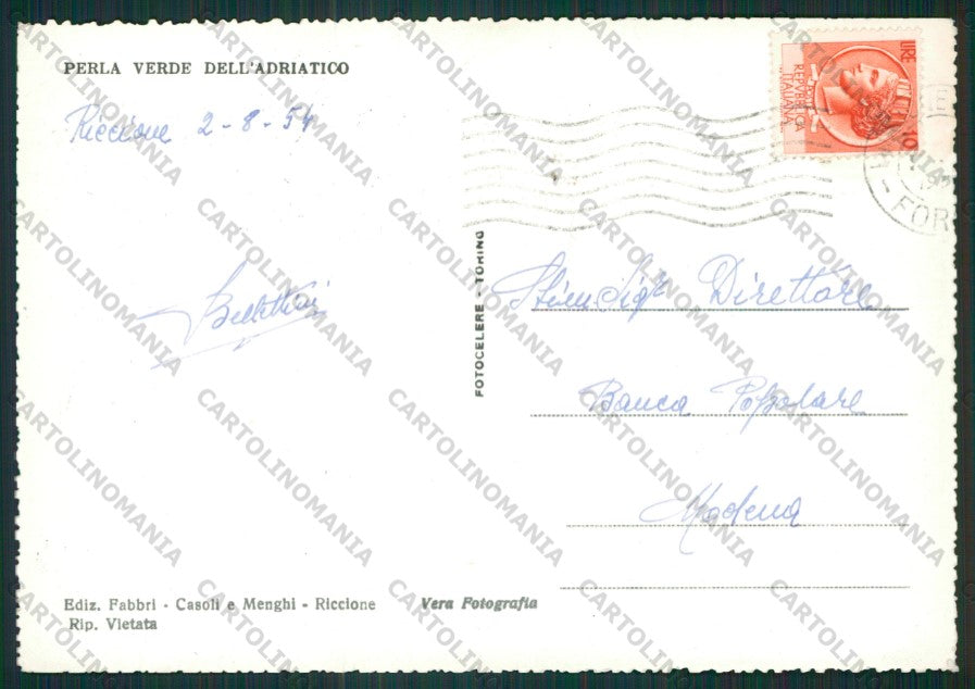 Rimini Riccione Foto FG cartolina KB0105 – retro