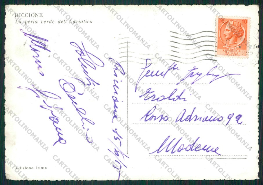 Rimini Riccione Foto FG cartolina KB0113 – retro
