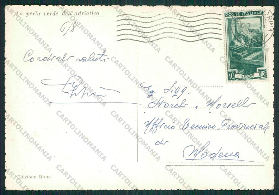 Rimini Riccione Foto FG cartolina KB0115 – retro