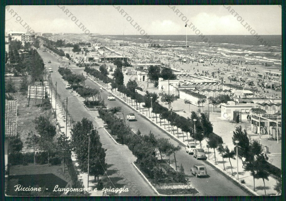 Rimini Riccione Auto PIEGHINA Foto FG cartolina KB0118 – fronte