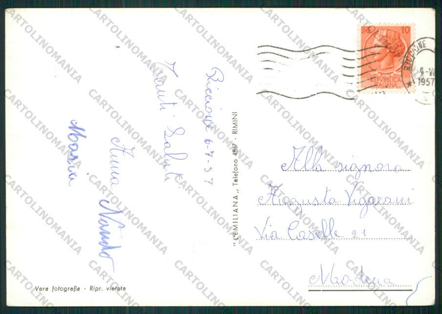 Rimini Riccione Foto FG cartolina KB0119 – retro