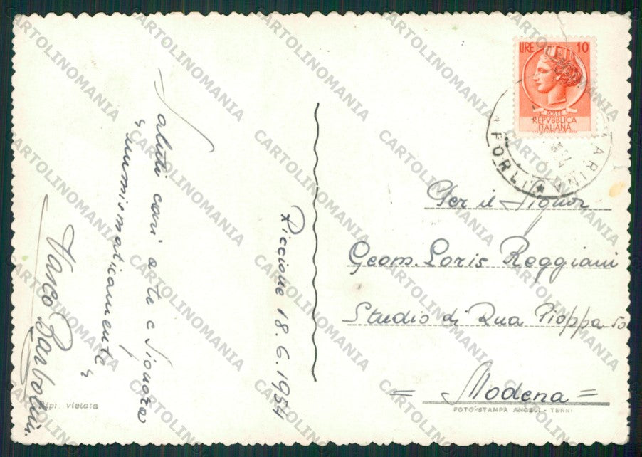 Rimini Riccione PIEGA Foto FG cartolina KB0120 – retro