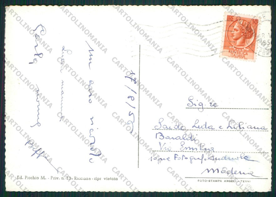 Rimini Riccione Foto FG cartolina KB0123 – retro
