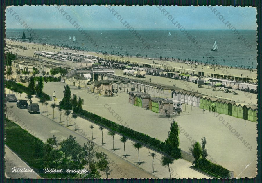 Rimini Riccione PIEGHINE Foto FG cartolina KB0128 – fronte