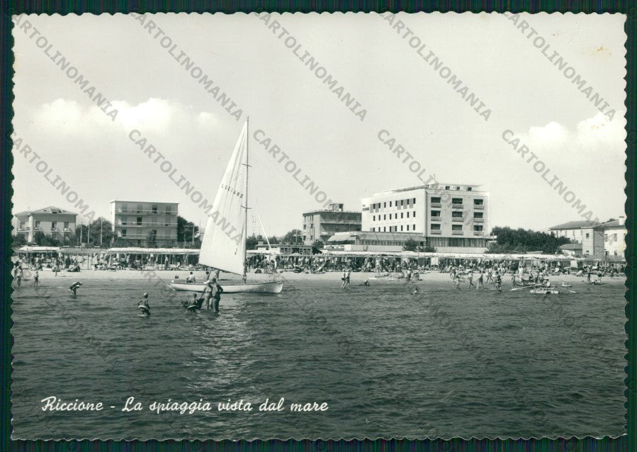 Rimini Riccione Barca Foto FG cartolina KB0132 – fronte