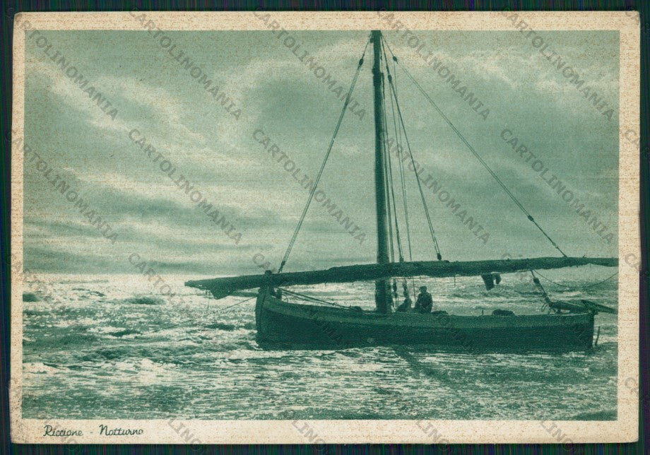 Rimini Riccione Barca FG cartolina KB0158 – fronte