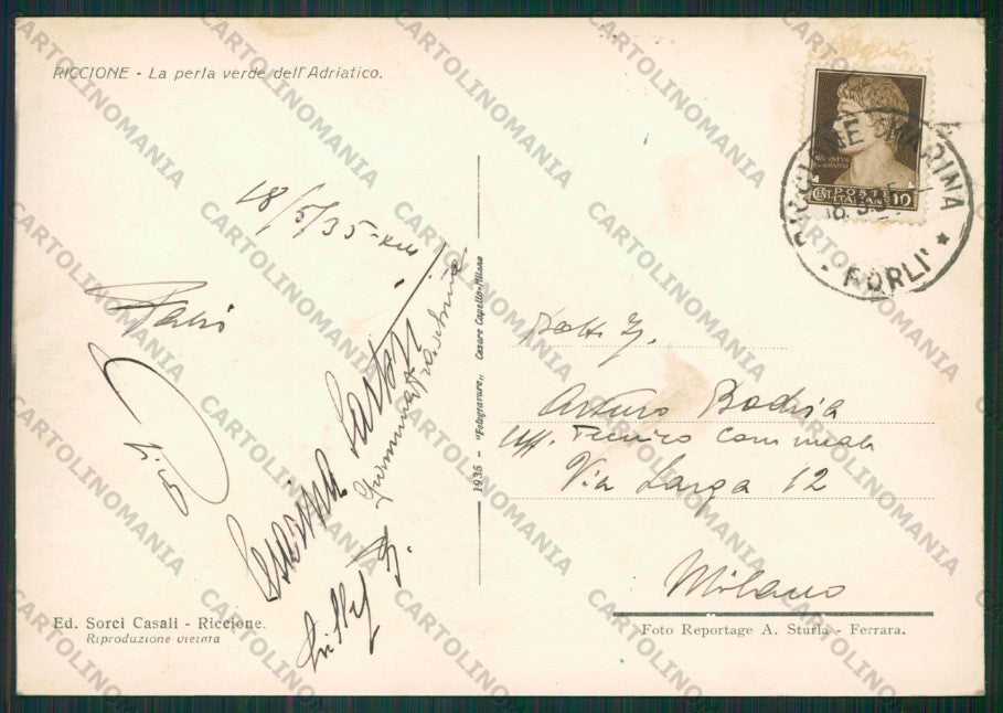 Rimini Riccione FG cartolina KB0161 – retro